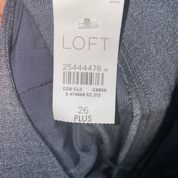 LOFT Ann Taylor NWT 'Marisa' Flat Front Cropped Pants in Blue/Gray Plus Size 26 - Picture 4 of 5